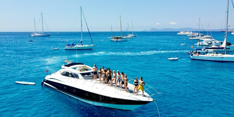 people on a yacht in formentera ibiza